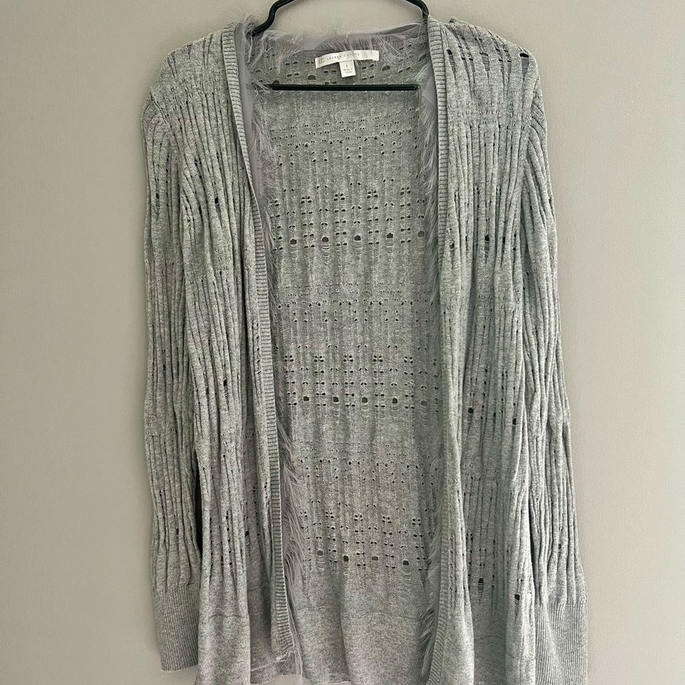 LC Lauren Conrad Light Gray Women's Cardigan